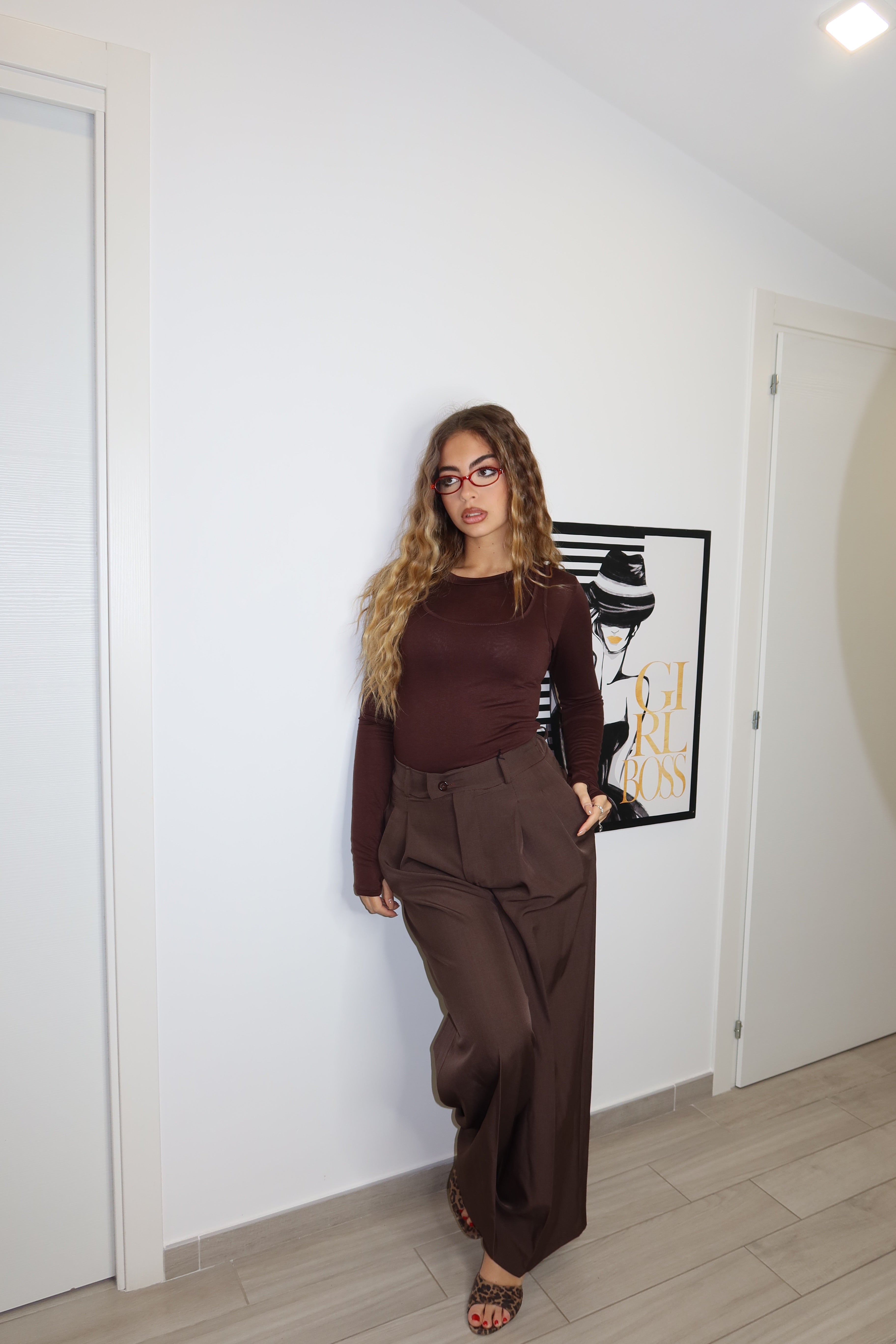 MAGLIA DOUBLE MARRONE